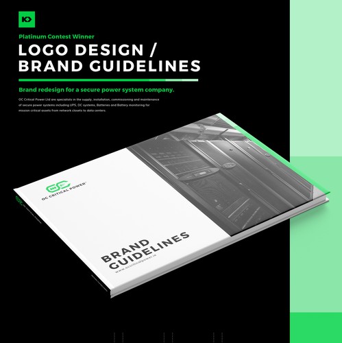 Industrial design with the title 'OC Critical Power Logo And Brand Guidelines'