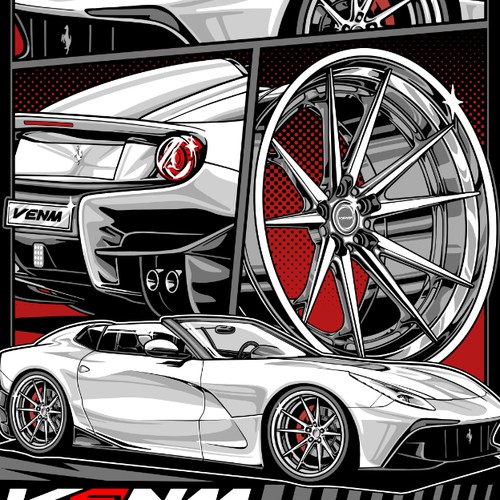 Car t-shirt with the title 'VENM T-shirt Design'