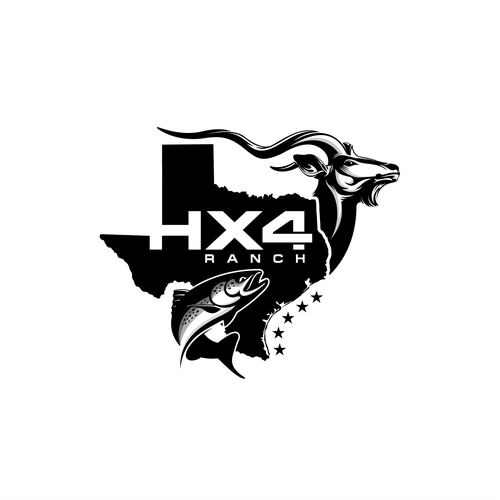 Fly fishing logo with the title 'HX4 RANCH'