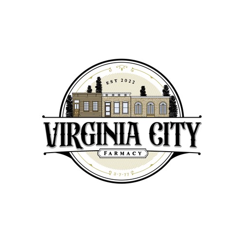 Pharmacy logo with the title 'Logotype Virginia City'