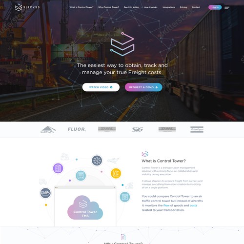 B2B website with the title 'Clean and Vibrant web page design for a B2B Tech Startup'
