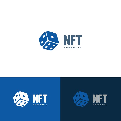 Dice logo with the title 'nft freeroll logo design'