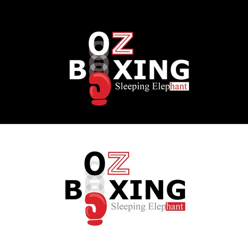 Boxing-gloves logo with the title '"OZ BOXING "logo'