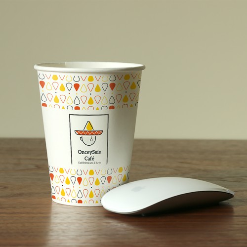 Cup brand with the title 'application for onceyseis cafe'