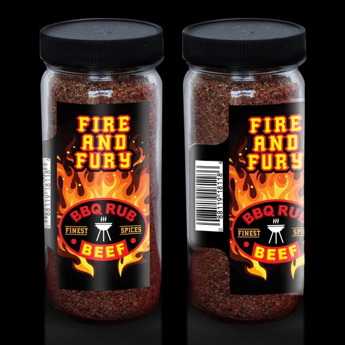 BBQ label with the title 'label design'