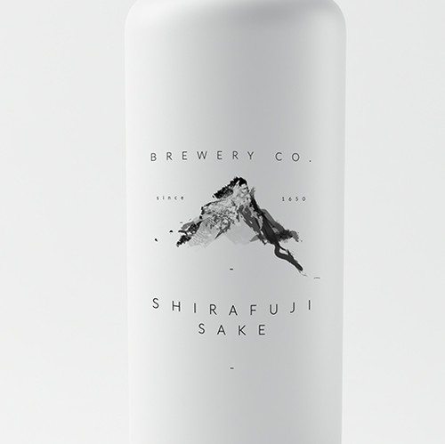 Minimal design with the title 'handmade traditional sake'