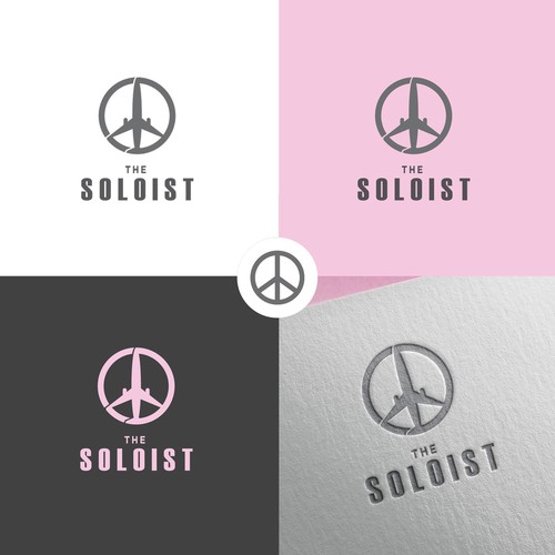 Airplane logo with the title 'Peace sign'