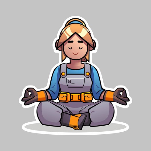 Meditation illustration with the title 'mascot design'