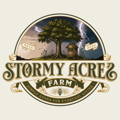 Painter logo with the title 'Stormy Acres Farm'