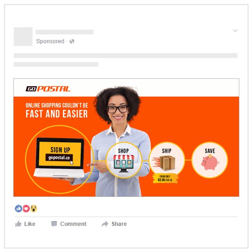 Online shop design with the title 'Bahamas Ad to turn website clicks into Signed up Customers'