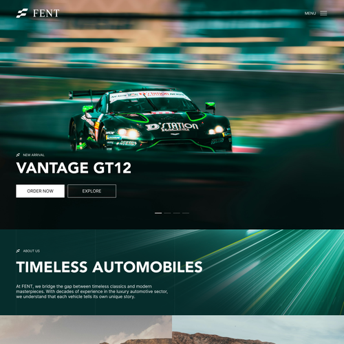 Automotive website with the title 'FENT'