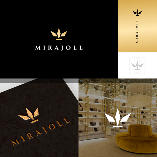 Grid logo with the title 'luxury crown with initial M concept'