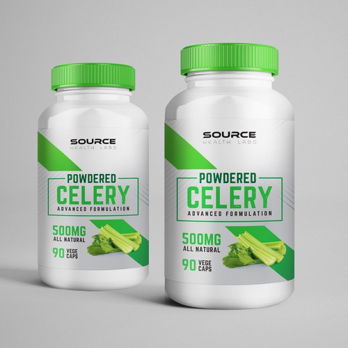 Bottle design with the title 'Powdered Celery '
