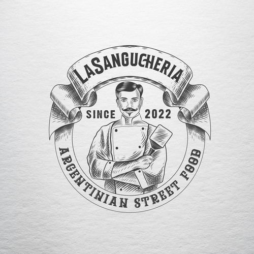 Vintage modern logo with the title 'LaSangucheria'