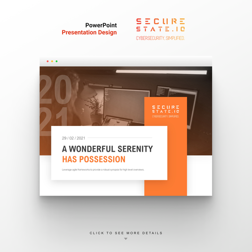 Slide design with the title 'Modern presentation design'