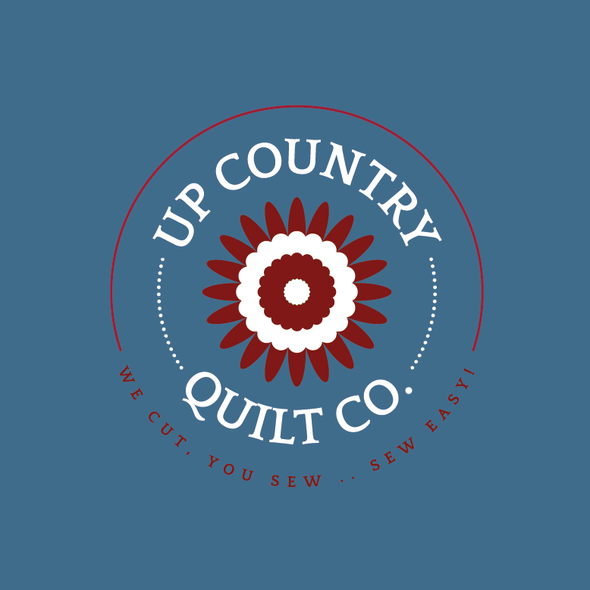 Quilting logo with the title 'UpCountry Quilt Co Logo Design'