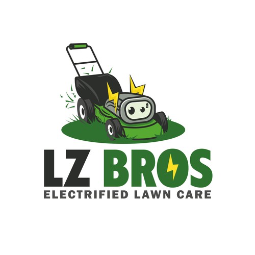 Charger logo with the title 'Electrified Lawn Service'