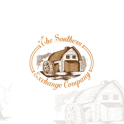 Barn logo with the title 'Vintage barn logo design for fashion companies.'