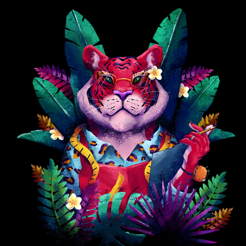 Tiger t-shirt with the title 'Tiger Fashion Design '