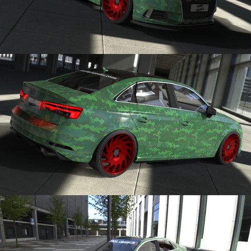 Vinyl wrap design with the title 'Car wrap - Vinyl Geeks'