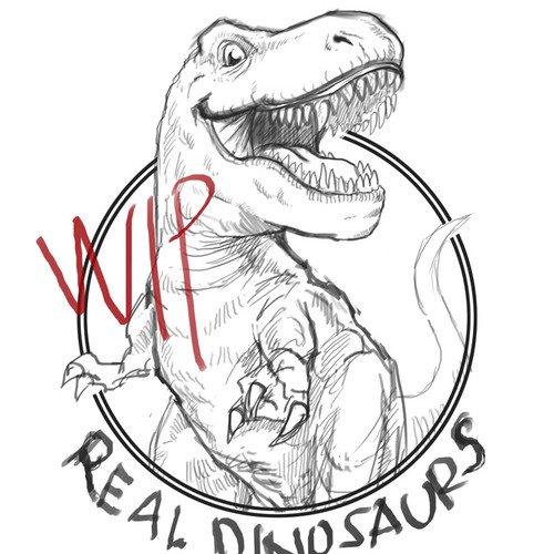 Dinosaur design with the title 'sketch dinosaurs'