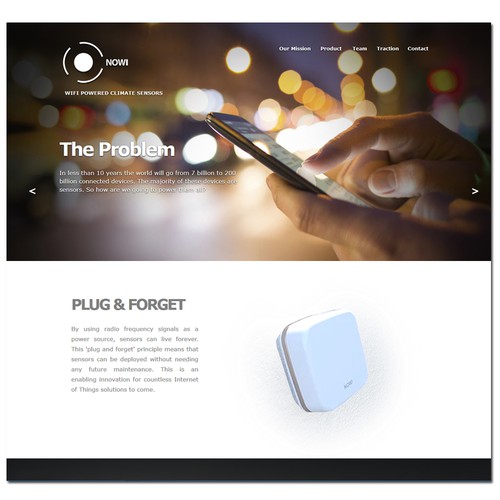 HTML5 website with the title 'Propuesta de Diseño para Nowi'