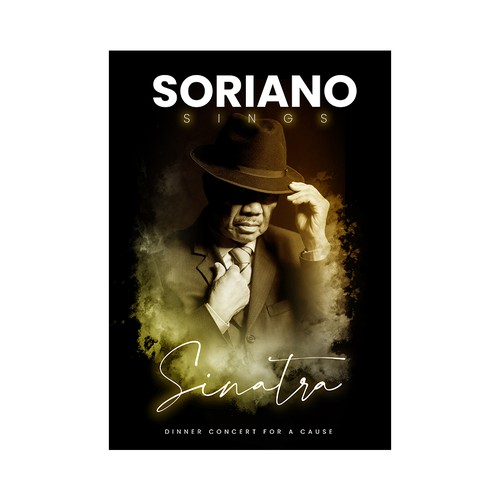 Charity design with the title 'Poster Concert " Soriano Sings Sinatra "'