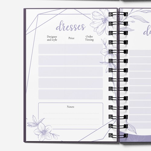 Planner design with the title 'bridesmaid and maid of honor planner'