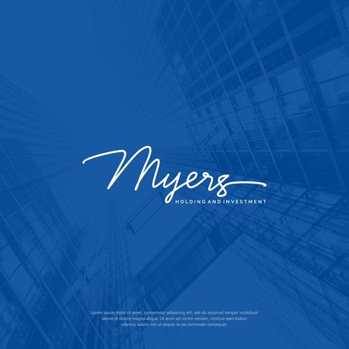 Financial holding logo with the title 'Logo concept for MYERS Holding and Investment'