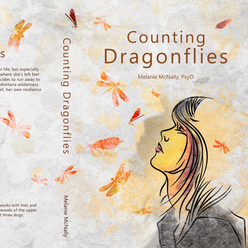 Watercolor book cover with the title 'Counting Dragonflies'