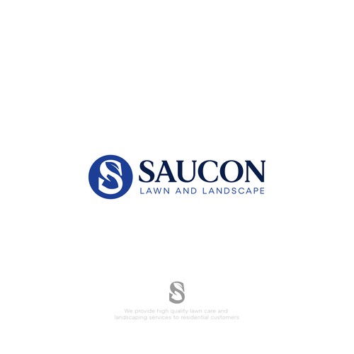 Shovel logo with the title 'Saucon lawn and landscape Logo'