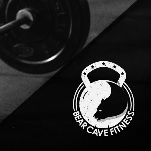 Kettlebell logo with the title 'Minimalist logo for bear fitness'