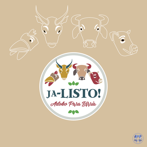 Cow, pig, and chicken logo with the title 'Listo!'