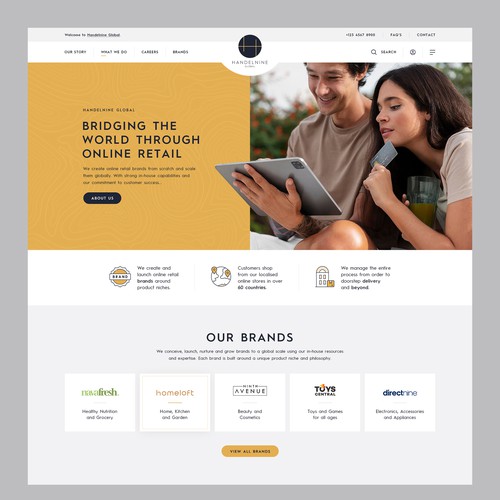 Retail website with the title 'Handelnine'