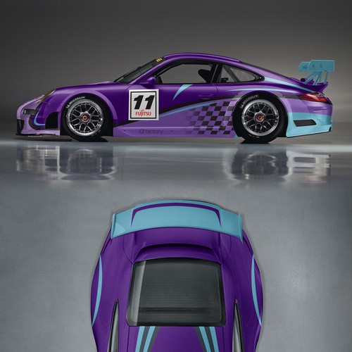 Porsche design with the title 'Design rennauto (racing car) Porsche Cup (991)'