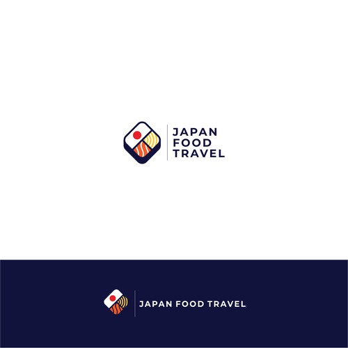 Japanase restaurant logo with the title 'JAPAN FOOD TRAVEL'