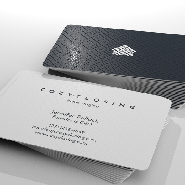 Glossy design with the title 'Business card design'