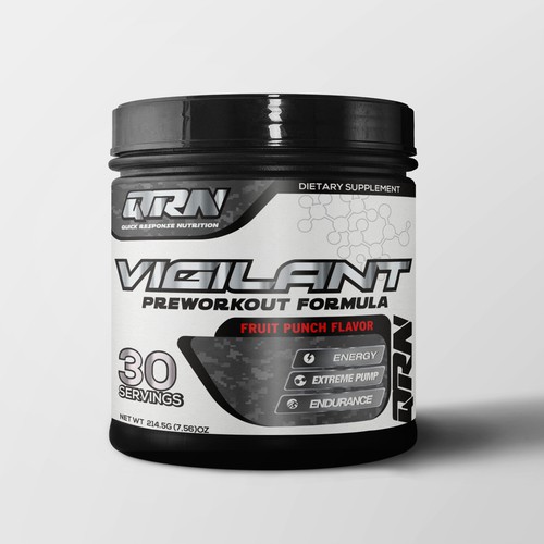Supplement label with the title 'modern look supplement label'