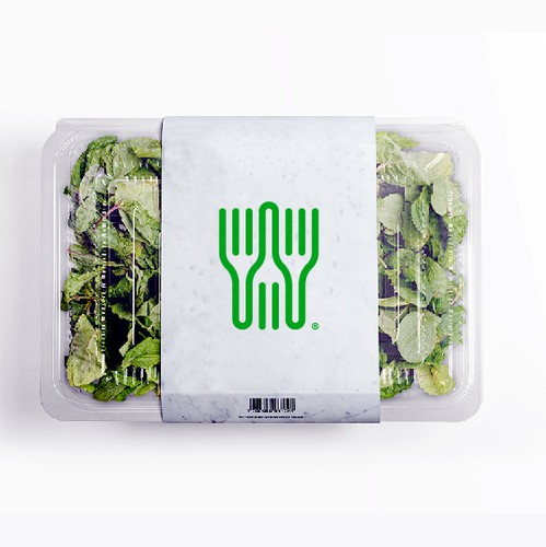 Fork design with the title 'Modern Line-Art Design for Three Fork Meals, a food delivery business in Seattle'