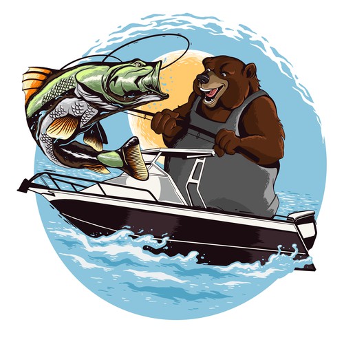 Bear t-shirt with the title 'fishing t shirt design'