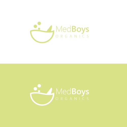 Bowl logo with the title 'Iconic Outline-styles Logo Concept for MedBoys Organics'