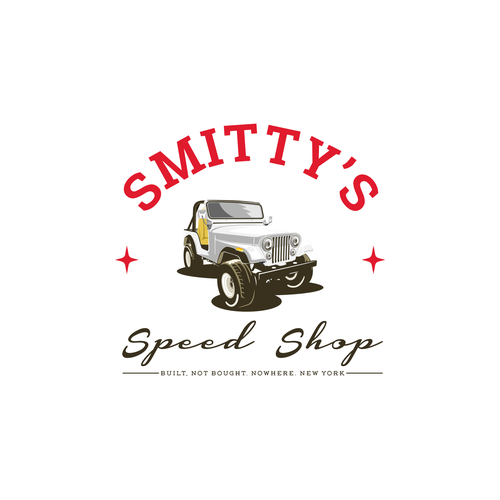 Jeep logo with the title 'Logo Smitty's Speed Shop'
