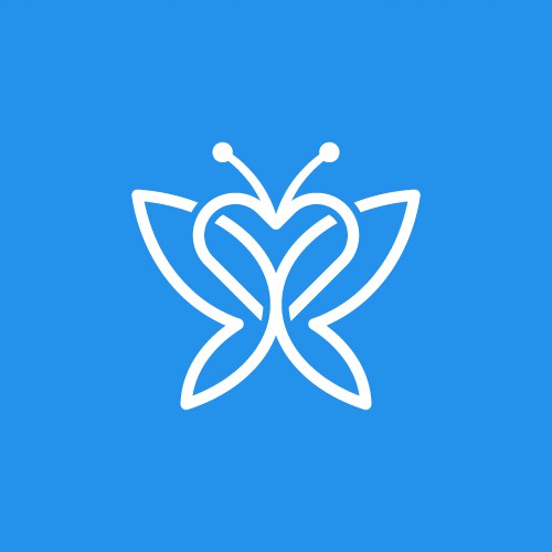 Student logo with the title 'My Blue butterfly logo'