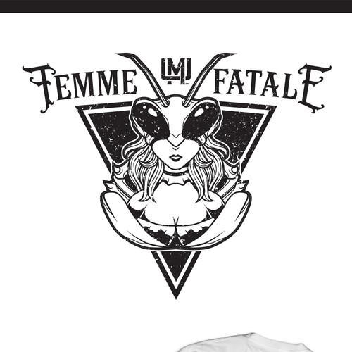 Urban art design with the title 'Urban Mantis femme fatale'