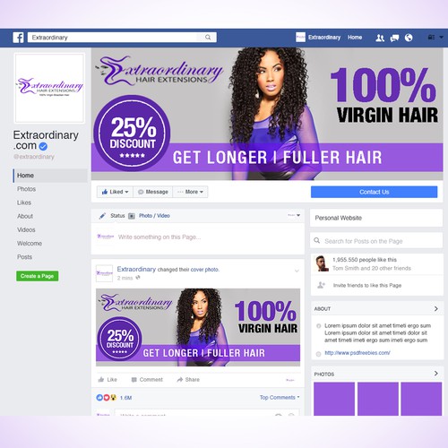 Discount design with the title ' Facebook Cover Page'