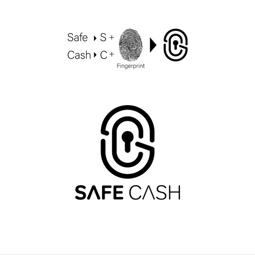 Currency design with the title 'Safe Cash Logo'