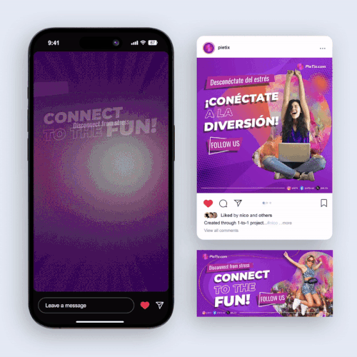 Instagram ad design with the title 'Facebook Ad for Pietix - pietix.com'