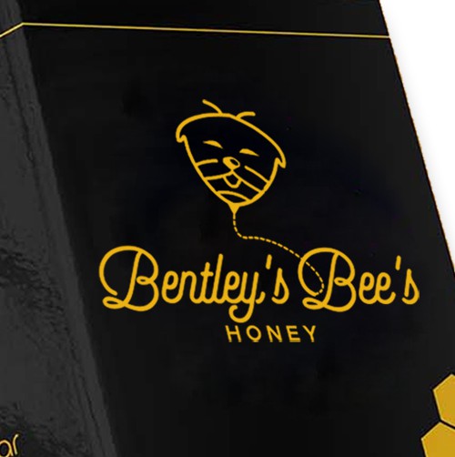 Bentley logo with the title 'Unique, Fun, Playful logo design for Bentley's Bee's'