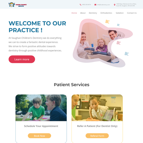 Dental website with the title 'fun & colorfull concept'