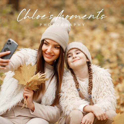 Photo studio design with the title 'Chloe's Moments Photography'